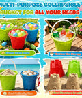 Jumbo Beach Sand Castle Buckets Set For Kids And Adults 7 Inch Large Sand Pails Thick Durable ABS Plastic Bath Toy Gift