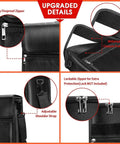 X-Large Thermal Insulated Fireproof Document Bag With Dual Pockets, 17x12x6 Inches, waterproof, zipper and strap details