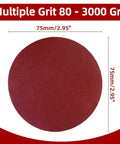 Three Inch Sanding Discs Kit 100 Pieces 80 To 3000 Grit Hook And Loop Quick Change Pads for Orbital Sander Polishing
