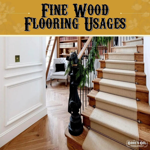Premium Non Toxic Oil Based Wood Stain Pigment Kit With Hella Fade Resistant Black Color For Smooth Handy Projects And Top Shelf Furniture Refinishing That Delivers A Knockout Finish On Any Surface. Display of fine wood flooring in a stylish home with stair details.
