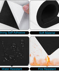 Six Pack Self Stick Adhesive Foam Padding Sheets Closed Cell Neoprene Foam Insulation One Eighth Inch Thick Twelve By Eight Inches Anti Vibration Pads And Anti Slip For Furniture Cars Speakers DIY showing adhesive side and material properties.