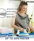 Pro-Grade Ironing Board Cover And Pad 49 By 18 Inches With Ultra Thick 6mm Padding used by woman ironing clothes