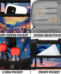 Insulated Picnic Backpack Lunch Bag For All Day Outings front zipper and side pockets