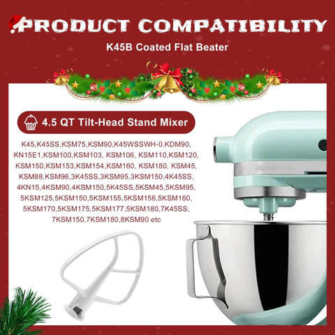 Coated K45B Flat Beater Paddle Attachment For 4.5 Qt Tilt Head Stand Mixers Replacement For KSM90 and similar models