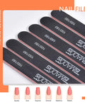 Professional Nail File Kit With Six 100 To 180 Grit Nail Files And Six Buffer Blocks for At Home Manicures detail display