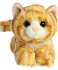 Real Deal Mini Flopsie Ginger Cat Eight Inch Stuffed Animal Plush featuring soft fur and cute face, ideal for cuddling.