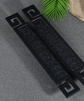 Antique Oriental Style Door Pull Handle With Easy Install Fitting For Wood Glass Or Metal Doors Interior Exterior Barn Door Pull For Hotel Hall And Home Living Spaces displayed on a textured surface