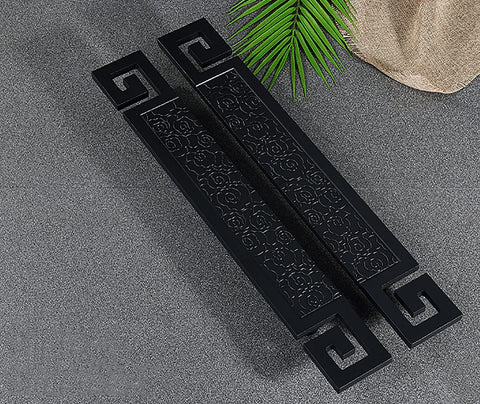 Antique Oriental Style Door Pull Handle With Easy Install Fitting For Wood Glass Or Metal Doors Interior Exterior Barn Door Pull For Hotel Hall And Home Living Spaces displayed on a textured surface