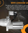 Predator 3500 Watt Inverter Generator Electric Starter Motor Replacement for Models 56720 63584 displayed with benefits