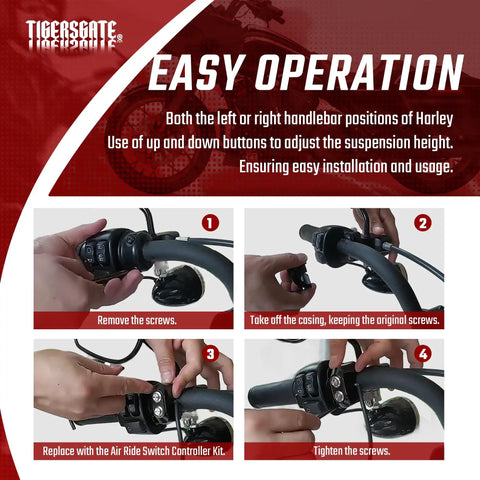 Black 1 Inch Air Ride Handlebar Switch For Harley Dyna VRod Touring And Sportster Suspension Control Kit Aero A Compatibility.