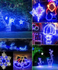 Solar Rope Lights Outdoor Waterproof, 39.37 Feet Copper Wire with Clear PVC tubing, illuminating trees and holiday figures at night