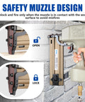Beast Heavy Duty Pneumatic Concrete T Nailer for 14 Gauge Nails Three Quarters to Two and a Half Inches with safety muzzle design
