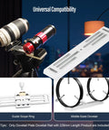 Beefy Deluxe Dovetail Mount Plate for Telescopes, Vixen style rail with telescope attached, 228mm length, universal compatibility.