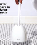 Hassle Free Toilet Plunger With Drip Proof Cover For Zero Mess And Easy Under Sink Storage features a secure cover in transit.