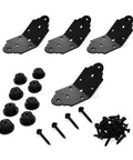 45 Degree Flush Inside Angle Brackets Steel 4 Inch Black Powder Coated Finish Built For Outdoors Beefy 4 Pack Rust Resistant