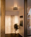 Prince 3 Light Flush Mount Oil Rubbed Bronze With Open Frame And Crystal Clear Glass Shades in hallway ceiling