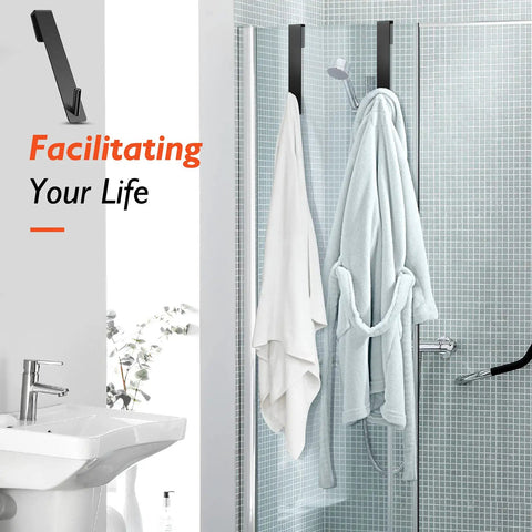 Over The Door Shower Hooks 7.5 Inch For Frameless Glass Doors Heavy Duty Stainless Steel Towel Hooks With Robes Hanging