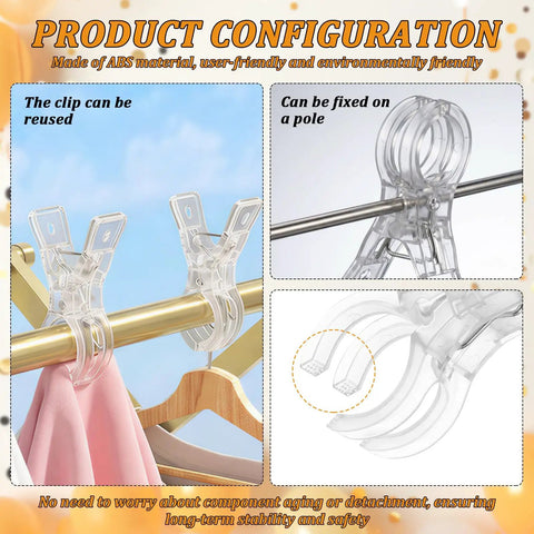 25 Pks Heavy Duty Balloon Arch Clips With Spring Clamps For Garland Backdrops Birthday Weddings Photoshoots Party Decorations Reusable Transparent Plastic Accessories That Are Perfect For Any Awesome Event. Transparent ABS clips on poles and fabric