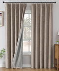 Pinch Pleated Blackout Curtains For Bedroom And Living Room, 2 Panels 40 Inches Wide By 84 Inches Long, Linen Look Thermal Insulated