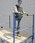 Heavy Duty Scaffold Guardrail System 5 Feet Wide 7 Feet Deep Built Like A Tank Jobsite Fall Protection Kit being installed.