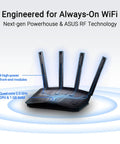 Beast Speed WiFi 7 Router with four antennas showcasing its dual band and dual WAN technology for seamless coverage