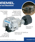 Quick Swap Mini Saw Rotary Tool Accessory For Boss Grade Perpendicular Cuts Up To Quarter Inch with clear housing for precision