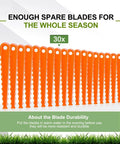 Replacement Blades For Ryobi 3 In 1 Fixed String Trimmer Head AC053N1FH, 30 Pcs Nylon PA6 Double Sided Serrated Blades