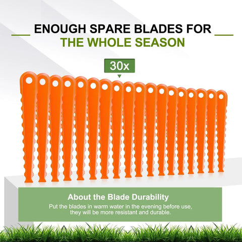 Replacement Blades For Ryobi 3 In 1 Fixed String Trimmer Head AC053N1FH, 30 Pcs Nylon PA6 Double Sided Serrated Blades
