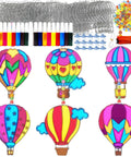 30 Set Hot Air Balloon Sun Catcher Craft Kit For DIY Window Art Easy Setup Family Fun Kid Friendly With 19 Rainbow Paints