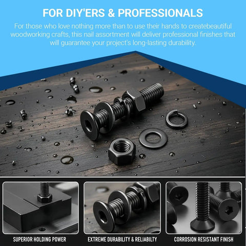 3360Pcs M2 M3 M4 M5 Screws Set With Countersunk Hex Socket Head Cap Screws Nuts Flat Washers And Lock Washers 12.9 Grade Alloy Steel Machine Screw Kit For Durable Hardware Projects