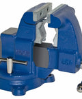 4.5 Inch Tradesman Series Industrial Grade Bench And Pipe Vise With Ductile Iron Body Reversible Top Jaws And Grooved Grip Surface