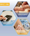 Alcohol Prep Pads 70 Percent Isopropyl, 2-Ply Sterile, Individually Wrapped, 200 Count Go-To First Aid Pack For Wound Cleaning, Skin Preparation, Injections, Medical Use for minor injuries, mobile devices, skin prep