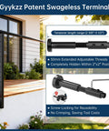 Gyykzz Patent Swageless Terminal for Slick Black Swageless Cable Railing Kit For Decks And Patios T316 Stainless Steel