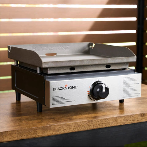 Portable 17 Inch Tabletop Griddle With Stainless Front Plate And Powder Coated Steel, Lightweight And Carry Friendly