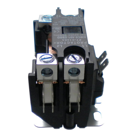 Front view of 1 Pole 40 Amp Heavy Duty AC Contactor With 24V Coil UL Listed Enclosed Contacts showing rugged lug terminals.
