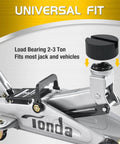 Universal Rubber Jack Pads With Slotted Design Pinch Weld Protector for jack stands shown above floor jack