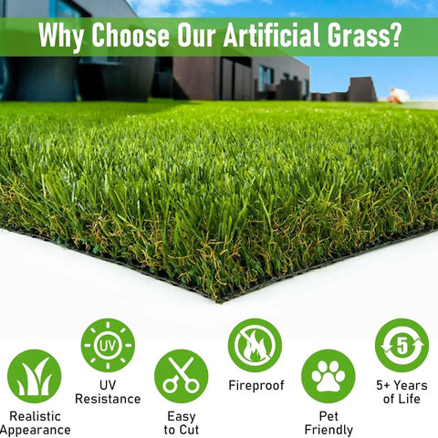 Side view of No Fuss Low Maintenance Artificial Turf With UV Resistant Non Toxic Drainage Friendly Surface for Outdoor Gardens.
