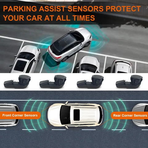 4 Piece Toyota Rear Parking Sensor Kit For RAV4 2014 2018 Tacoma 2015 2022 Tundra 2014 2021 Plug And Play OEM Replacement 89341 0C010 89341 0C020 Ultrasonic Obstacle Detection With Real Time Audible Alerts, black parking sensor set