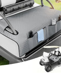 Ride Ready Golf Cart Seat Cover Towel Blanket With Armrest Strap And Pockets Universal Front Seats Fit For Club Car EZGO Yamaha And More All Season Protection Gray
