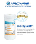 Iron And Hydrogen Sulfide Reduction Replacement Water Filter For 4.5x10 Inch Housings, 10 Micron Nominal, US Made KDF Media