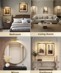 Rechargeable Picture Light For Wall With Remote Control Three Pack Sweet Stick On Magnetic Mount No Fuss Install Ultra Bright Frame Accent Lamp illuminating different rooms: bedroom, living room, mirror, and dartboard.