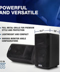 350W 8 Inch Powered PA Speaker With Bluetooth And 2 Channel Mixer For Mobile DJs And Musicians BiAmped Line Level Output