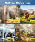 Adjustable Outdoor Standing Misters For Patio Cooling With Four Directional Nozzles in horse stable, henhouse, cowshed, garden