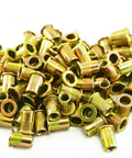 Heavy Duty 100 Piece M6 Zinc Plated Knurled Steel Rivet Nuts Pack For Pneumatic Rivet Nut Guns With M6 Thread Eight Point Nine Millimeter Outer Diameter Nine Millimeter Drill Size Fifteen Millimeter Length Ideal For Auto Shop And DIY Projects