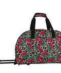 Lightweight Carry On Luggage With Two Rolling Wheels Leopard Rose Pattern 22 Inch Duffel For Weekender And Overnight Business Travel Durable Quick Access Design For Easy Packing