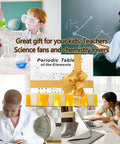 Amber Lighted Acrylic Periodic Table Poster With Real Elements Inside, 83 Elements Shown In 3D Colorful Shapes, used by teachers and students