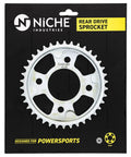 Beefed-Up Drive Sprocket And Chain Combo For Honda Grom 125 Front 15T And Rear 38T, 420 Pitch X Ring Chain, 108 Links package