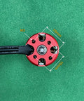 Buttery Smooth A2212 Brushless Motor Set 920KV red motor top view with dimensions 19mm and 16mm for pro drone use.