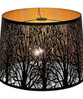 Dope Tree Pattern Lampshade For Table And Floor Lamps Large 12 Inch Top Diameter 14 Inch Bottom Black Metal Spider Fitting