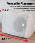 Five Point Twenty Five Inch Three Way Outdoor Indoor Wired Speakers With Weather Resistant Build and Versatile Placement